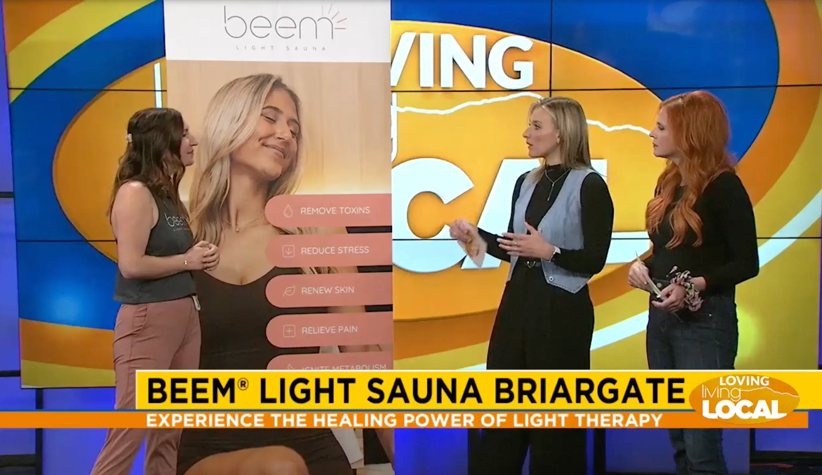 Beem Light Sauna featured on Loving, Living, Local TV Show.