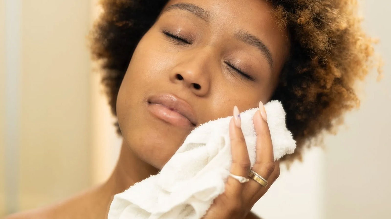 Woman holding towel